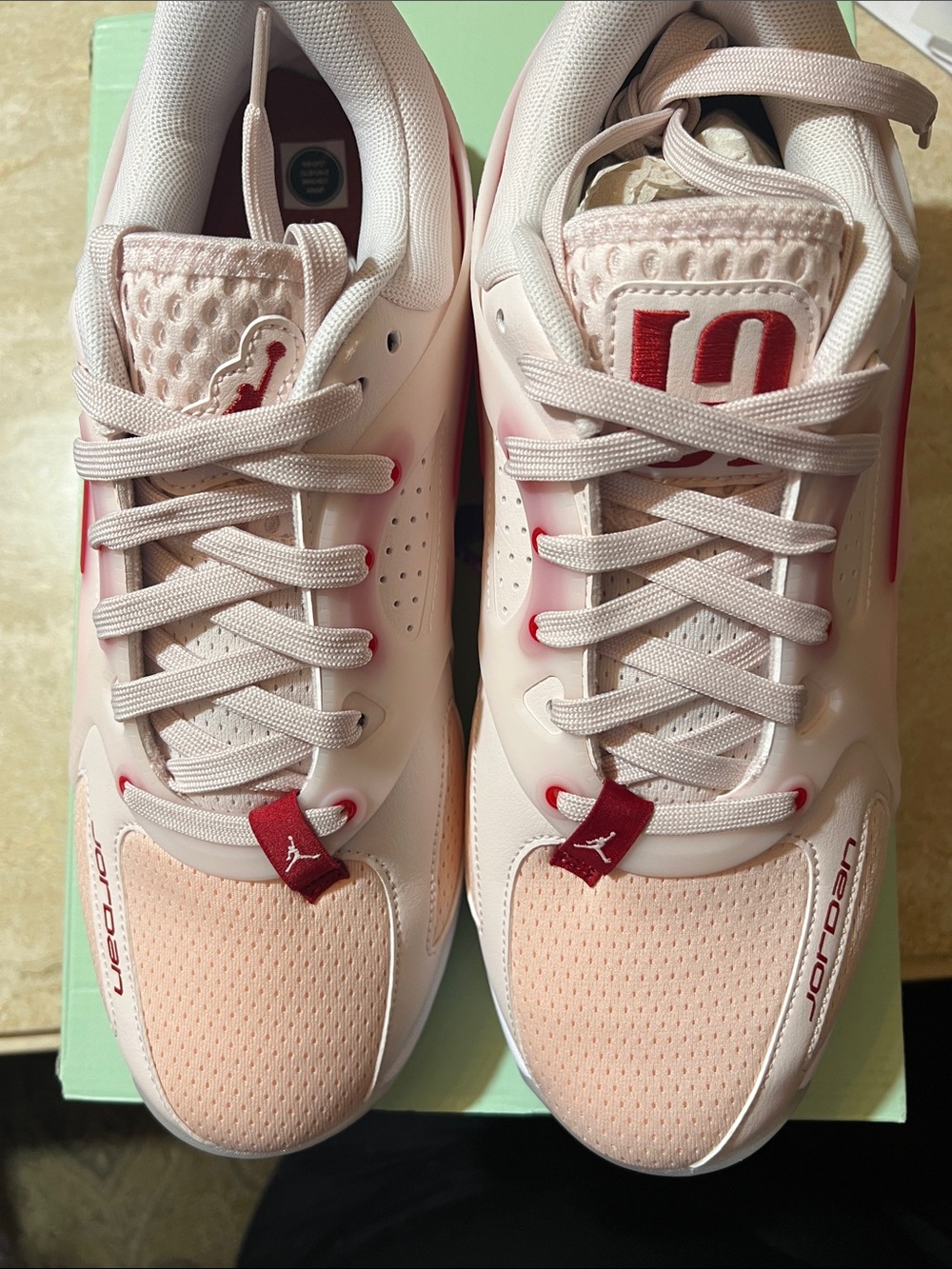Jordan Pink and Red Low-Top Sneakers - unisex
